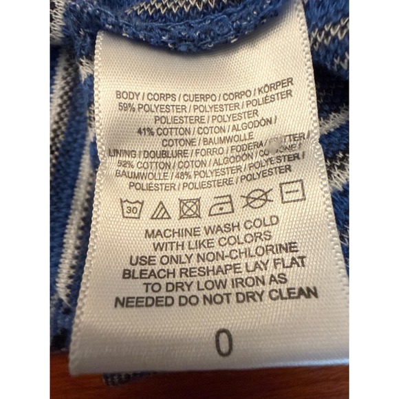 Maeve anthropologie dress size 0 blue tank cotton blend knit flare lazuli Aztec - Picture 12 of 13